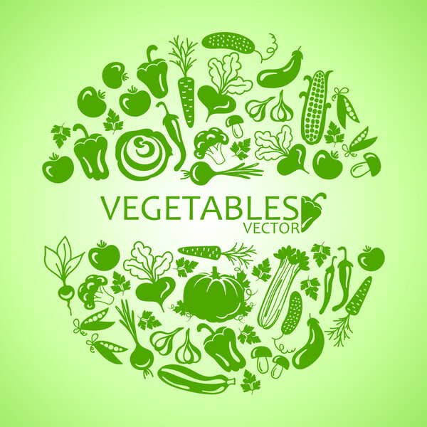 circle of vegetables icons