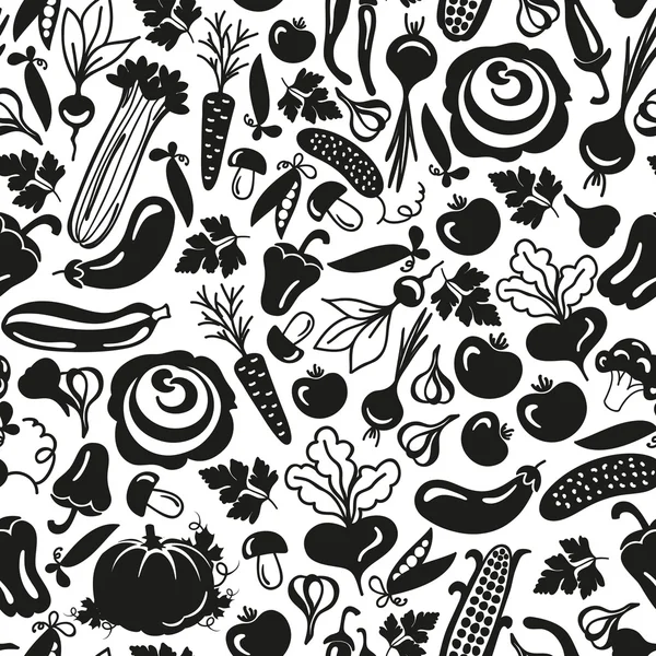 Seamless vegetables pattern — Stock Vector