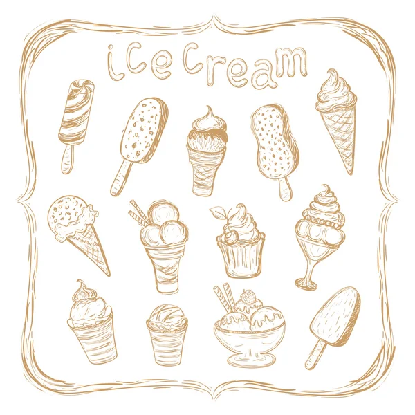 Ice Cream Set — Stock Vector