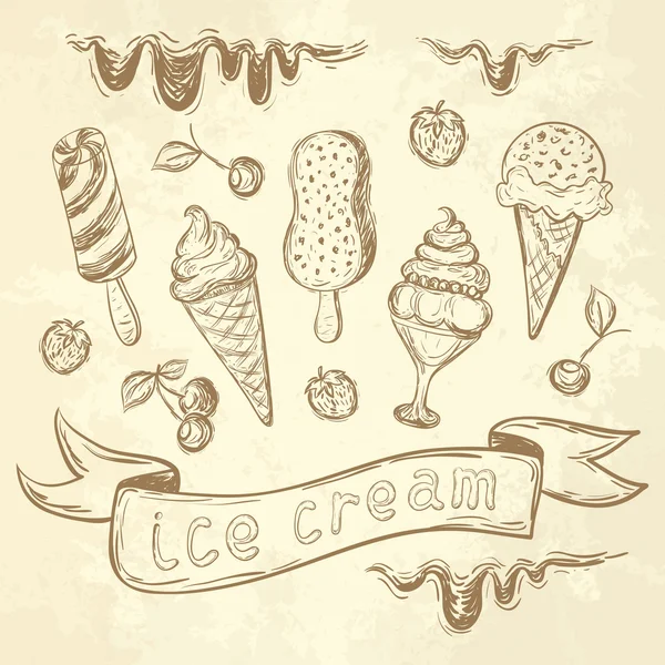Ice Cream Set — Stock Vector