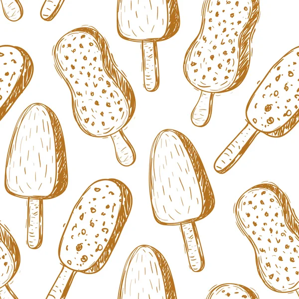 Pattern with cream popsicles — ストックベクタ