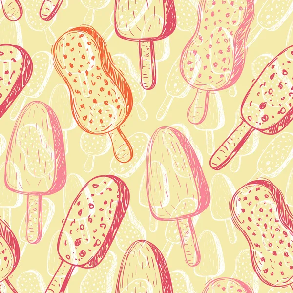 Pattern with cream popsicles — Stock Vector