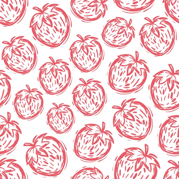 Χωρίς ραφή μοτίβο με φράουλες Εικονογράφηση Αρχείου