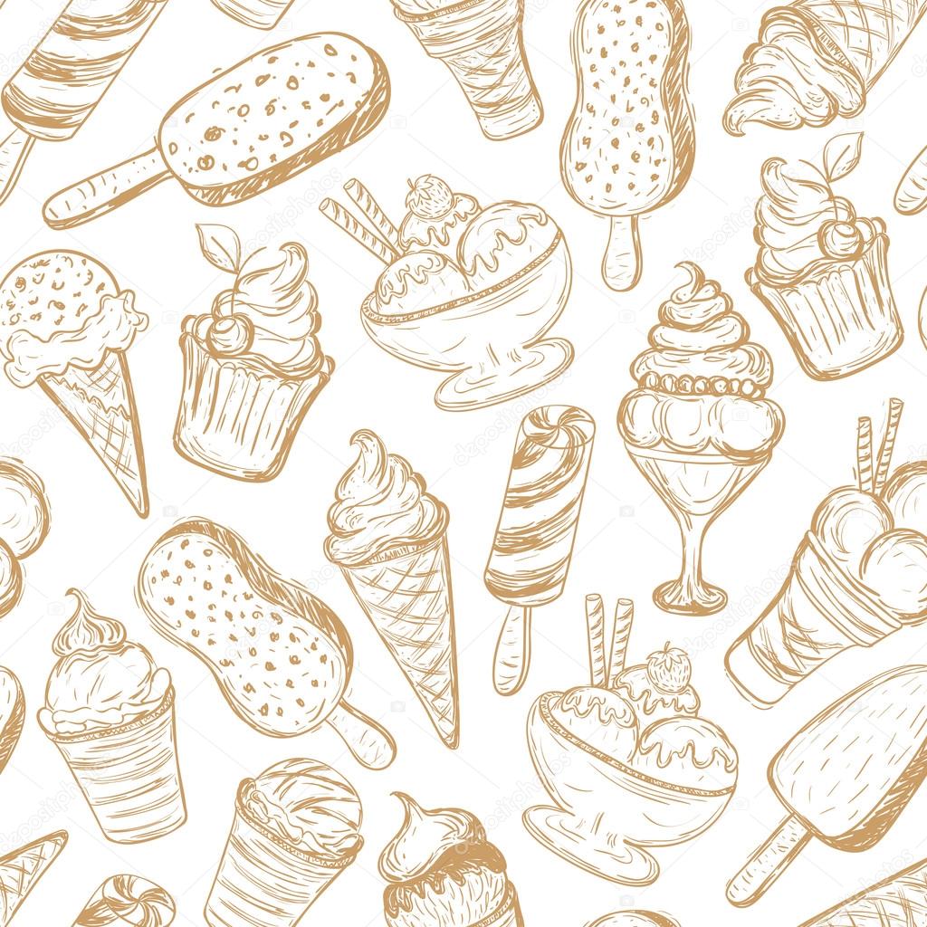 seamless pattern with ice cream