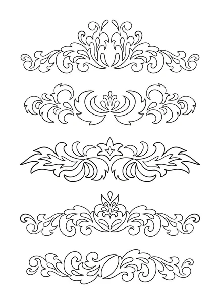 Set of ornaments, design elements — Stock Vector