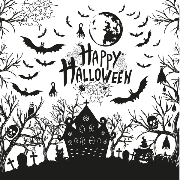 Gelukkige Halloween kaart — Stockvector