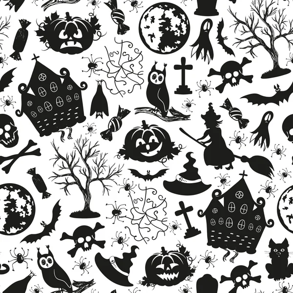 Patrón de Halloween sin costuras — Archivo Imágenes Vectoriales