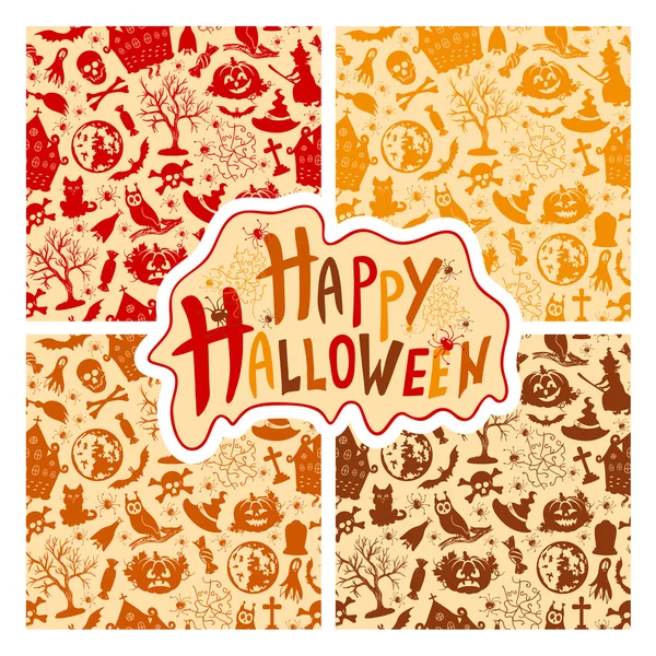 Motifs sans couture pour Halloween — Image vectorielle