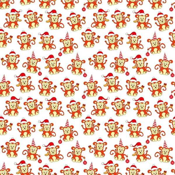 Bezešvé pattern opice na nový rok — Stockový vektor