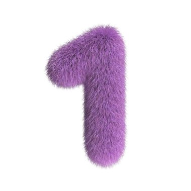 Kıllı yazı tipi, kürklü alfabe, 3 boyutlu şekil, 1 numara.