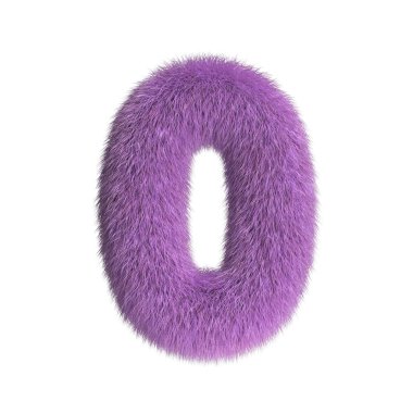 Kıllı yazı tipi, tüylü alfabe, 3 boyutlu şekil, 0 numara.