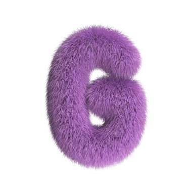 Kıllı yazı tipi, kürklü alfabe, 3D çizim, G harfi.