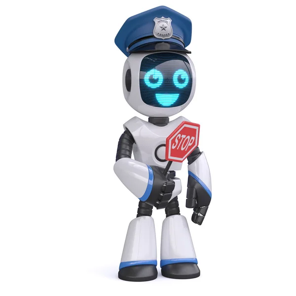 Roboterpolizist Verkehrspolizeiroboter Rendering — Stockfoto