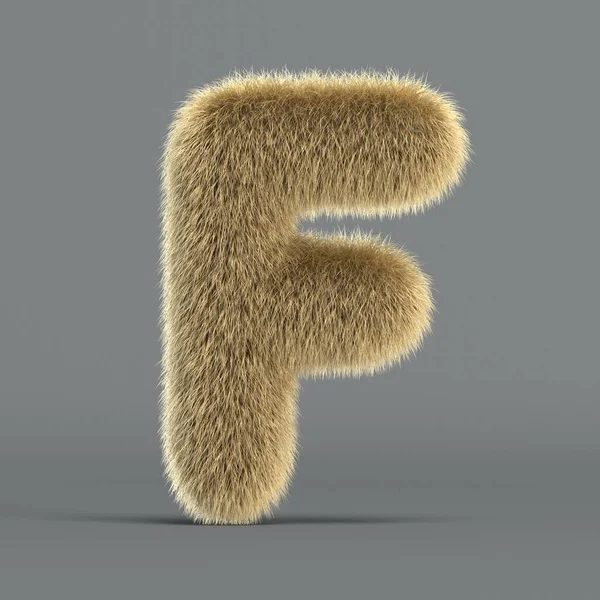 Czcionka Owłosiona Alfabet Furry Renderowanie Litera — Zdjęcie stockowe