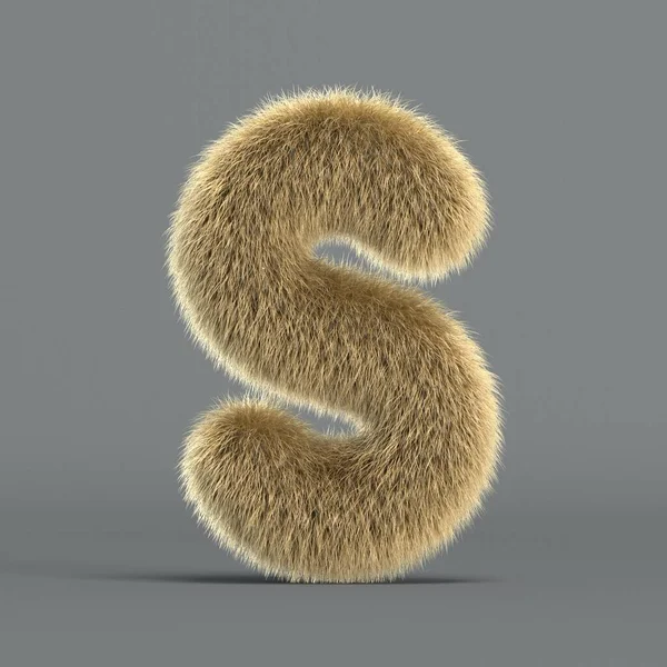 Hairy Font Furry Alphabet Rendering Letter — Stock Photo, Image