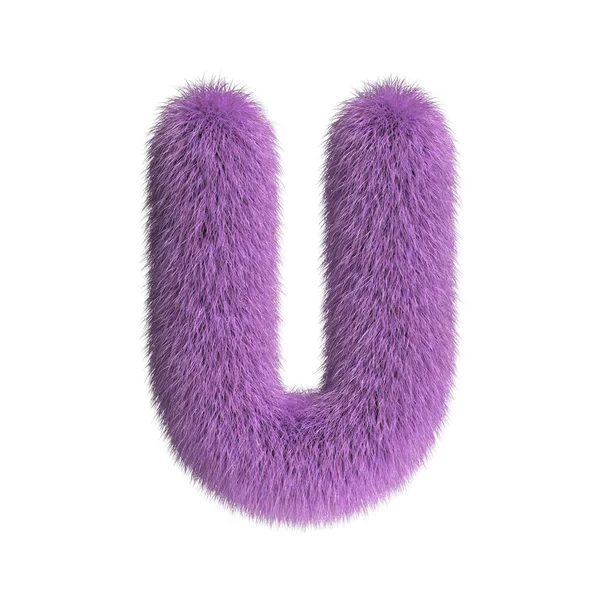 Czcionka Owłosiona Alfabet Furry Renderowanie Litera — Zdjęcie stockowe