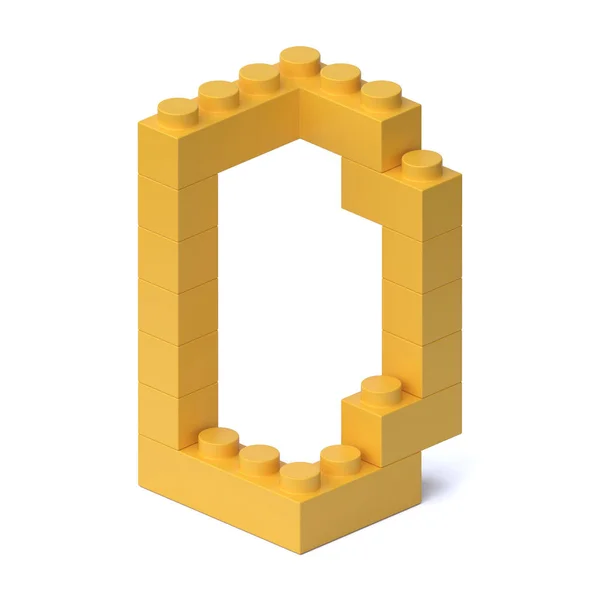 ビルディングブロックフォント3Dレンダリング文字D — ストック写真