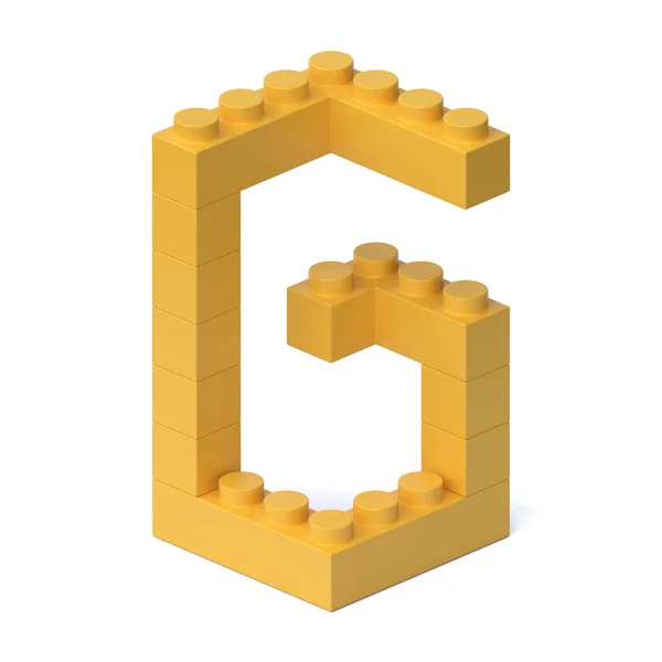 ビルディングブロックフォント3Dレンダリング文字G — ストック写真