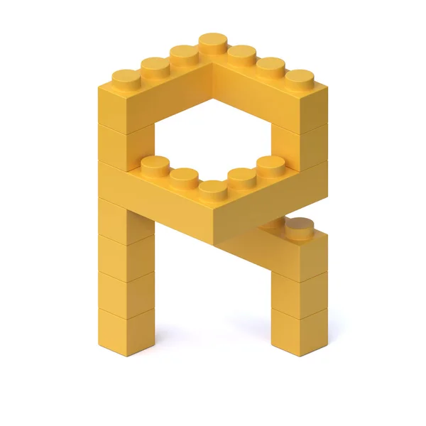 ビルディングブロックフォント3Dレンダリング文字R — ストック写真