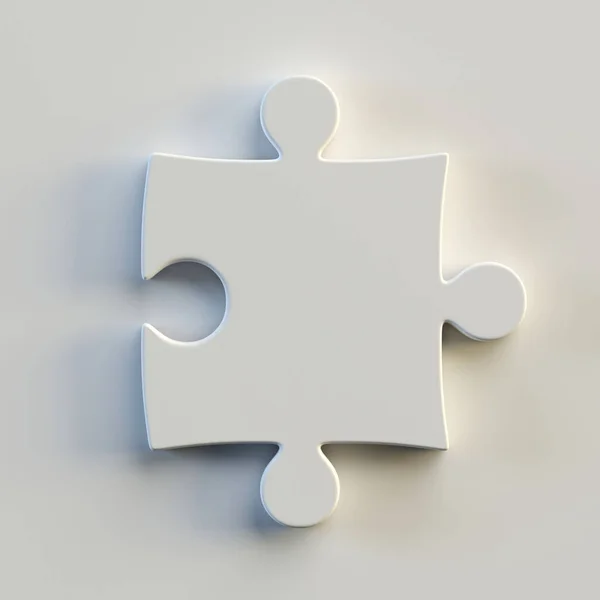 Jigsaw Fuente Renderizado Pieza Del Rompecabezas Blanco —  Fotos de Stock