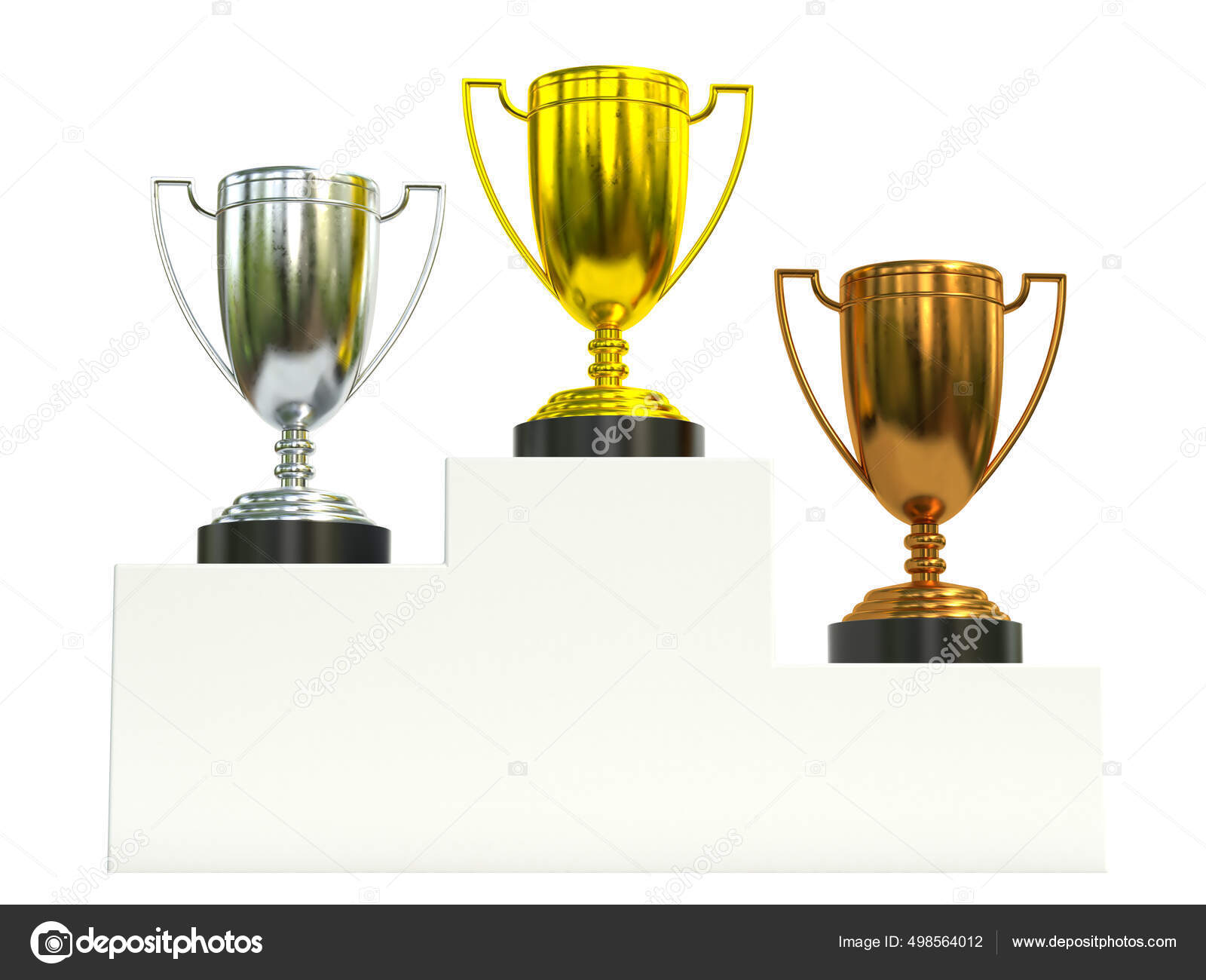 Golden Silver Bronce Trophies Champion Podium First Second Third Prize ...