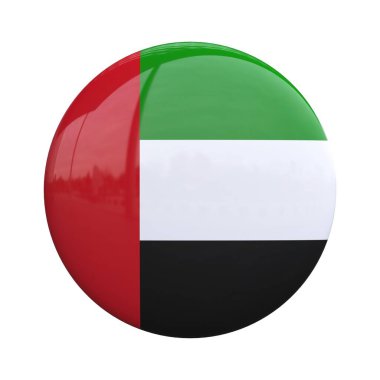 Birleşik Arap Emirlikleri ulusal bayrak rozeti, milliyet rozeti 3D görüntüleme
