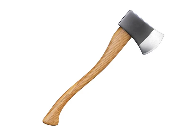 Axe Wooden Handle Isolated White Background Rendering — Stock Photo, Image