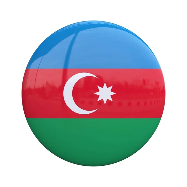 Azerbaian National Flag Badge Nationality Pin Rendering — Stock Photo, Image