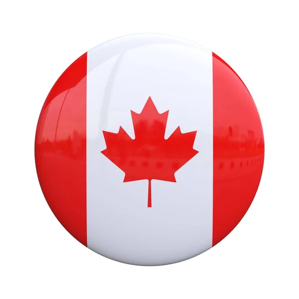 Canada National Flag Badge Nationality Pin Rendering — Stock Photo, Image