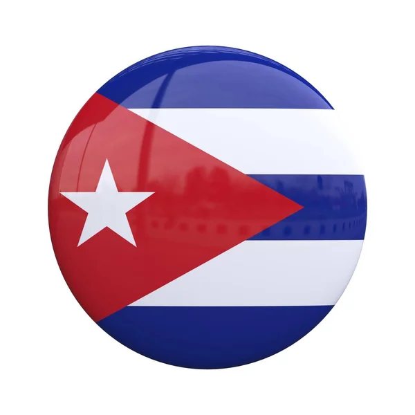 Cuba National Flag Badge Nationality Pin Rendering — Stock Photo, Image