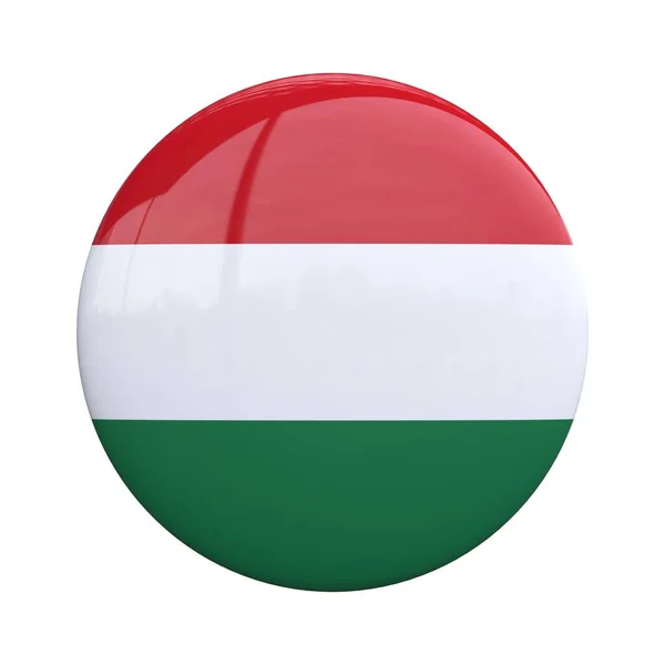 Maďarský Národní Vlajkový Průkaz Státní Příslušnost Pin Rendering — Stock fotografie