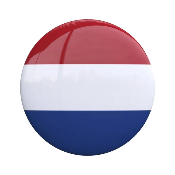 Netherlands National Flag Badge Nationality Pin Rendering — Stock Photo, Image