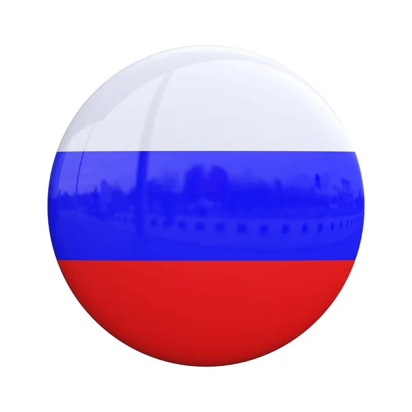 Russia National Flag Badge Nationality Pin Rendering — Stock Photo, Image