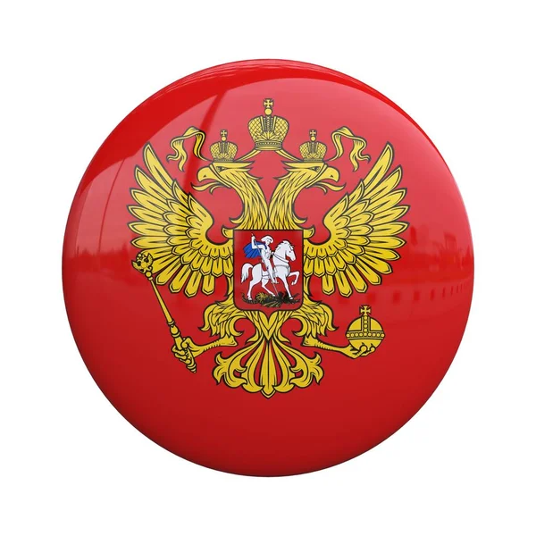 Rusia Escudo Armas Insignia Nacionalidad Pin Rendering — Foto de Stock