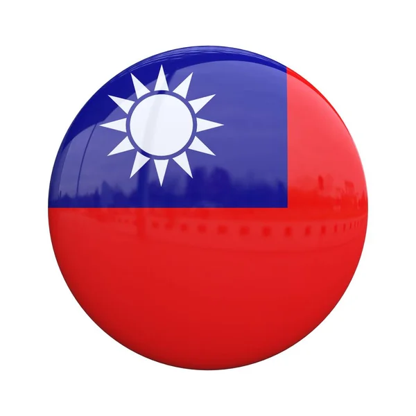 Emblema Bandeira Nacional Taiwan Renderização Pino Nacionalidade — Fotografia de Stock
