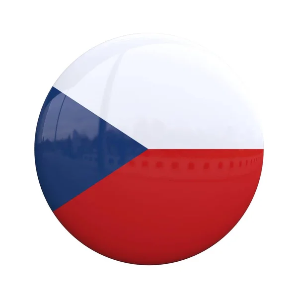 República Checa Bandeira Nacional Distintivo Nacionalidade Pin Renderização Fotografia De Stock