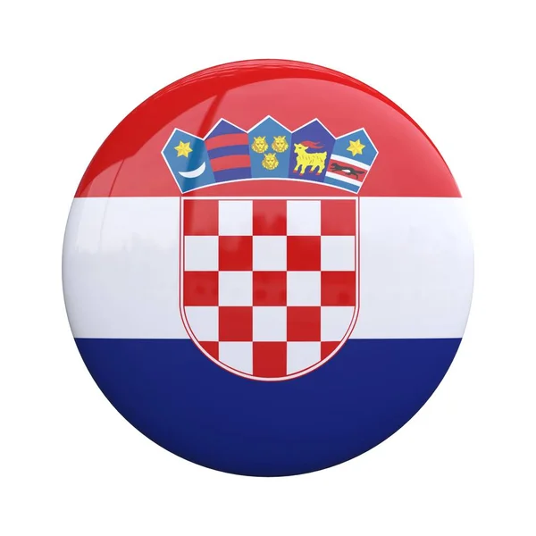 Horvátország Nemzeti Zászló Jelvény Állampolgársági Pin Renderelés Stock Kép