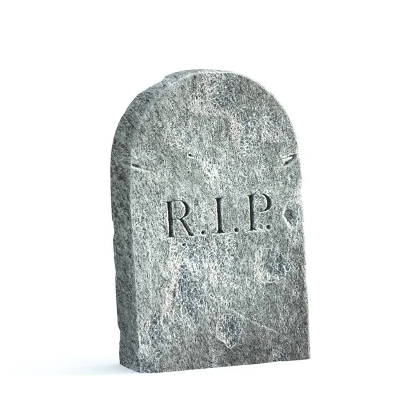 白い背景の墓石 それにRip銘のある墓石 3Dレンダリング ロイヤリティフリーのストック画像