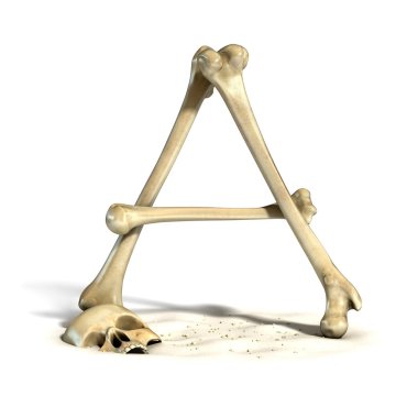 Kemikler yazı tipi harf A
