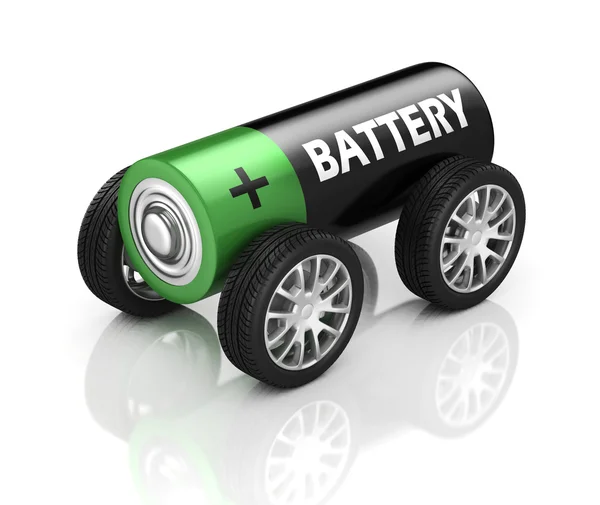 Battery on wheels — Stock Photo, Image