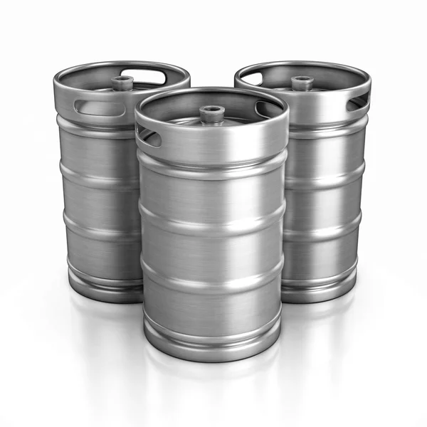 Beer kegs isolated on the white background — Stock Photo, Image