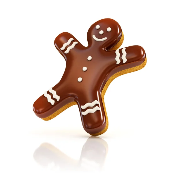 Chocolate biscuit gingerbread man — Stock Photo, Image