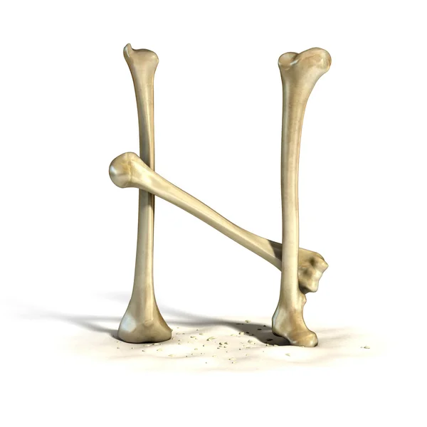 Kości czcionki literę N — Zdjęcie stockowe