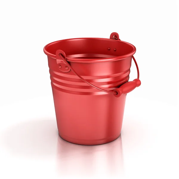 Red bucket isolated on a white background — Stock Photo, Image