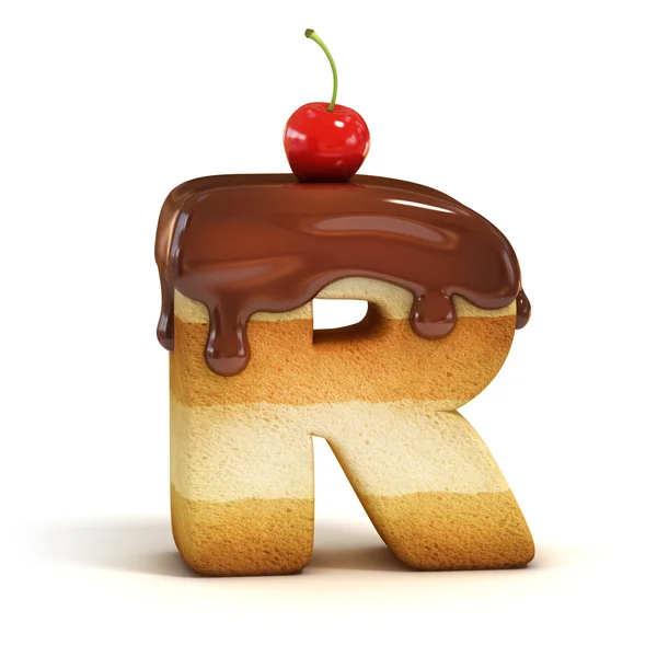 Cake 3d font letter R — Stock Photo, Image