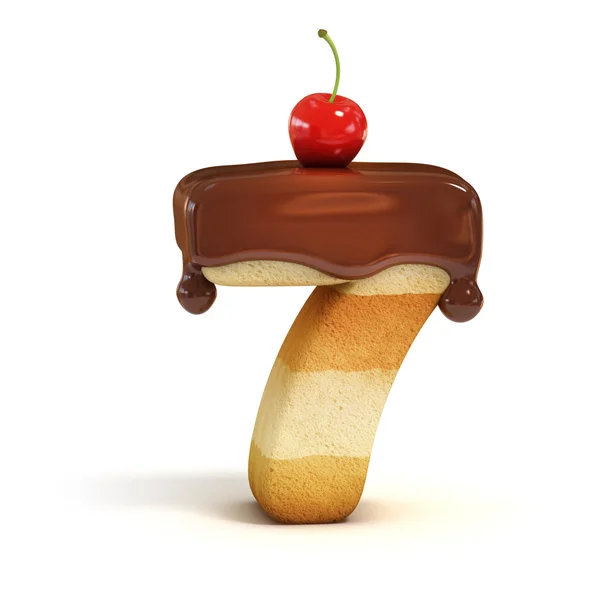 Cake 3d font number 7 — Stock Photo, Image