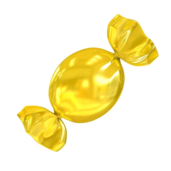 分離された黄金のキャンディ — ストック写真