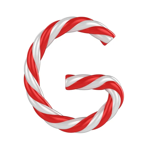 Christmas candy cane fuente - letra G —  Fotos de Stock