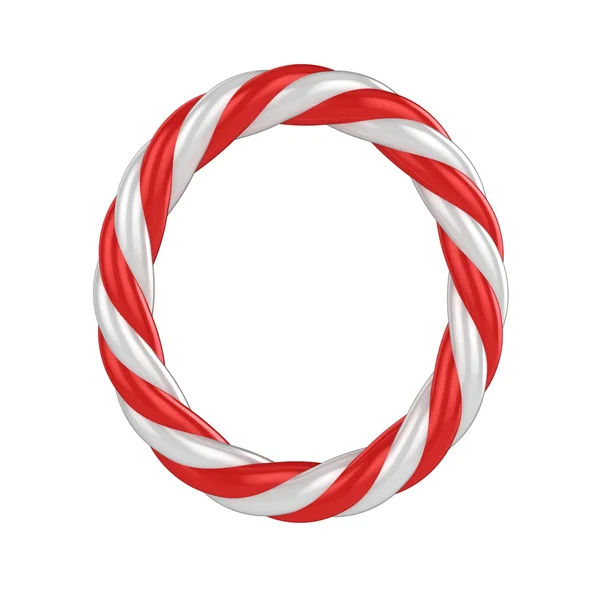 Christmas candy cane font - letter O — Stock Photo, Image