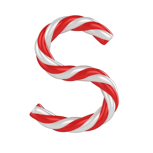 Christmas candy cane font - letra S — Fotografia de Stock